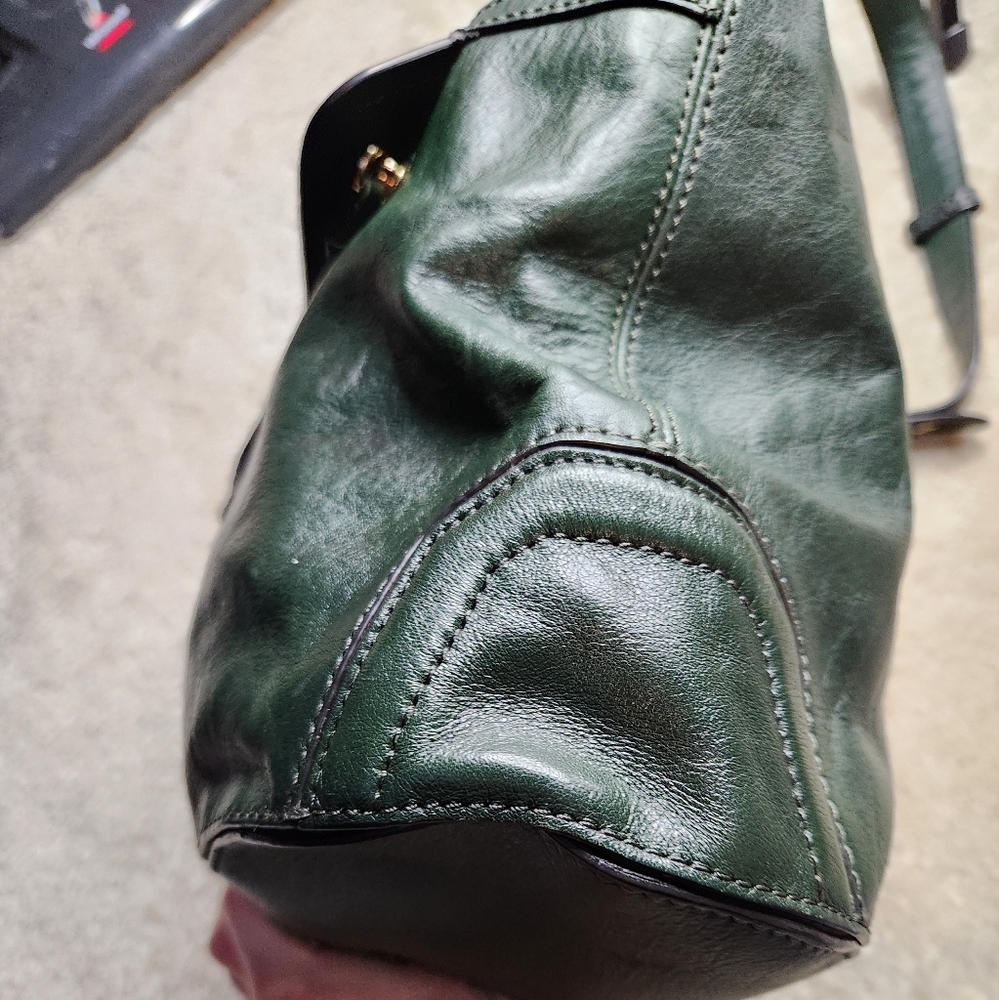 Rebecca Minkoff Jasper Hobo Leather Bucket Bag Hunter Green - Picture 8 of 15